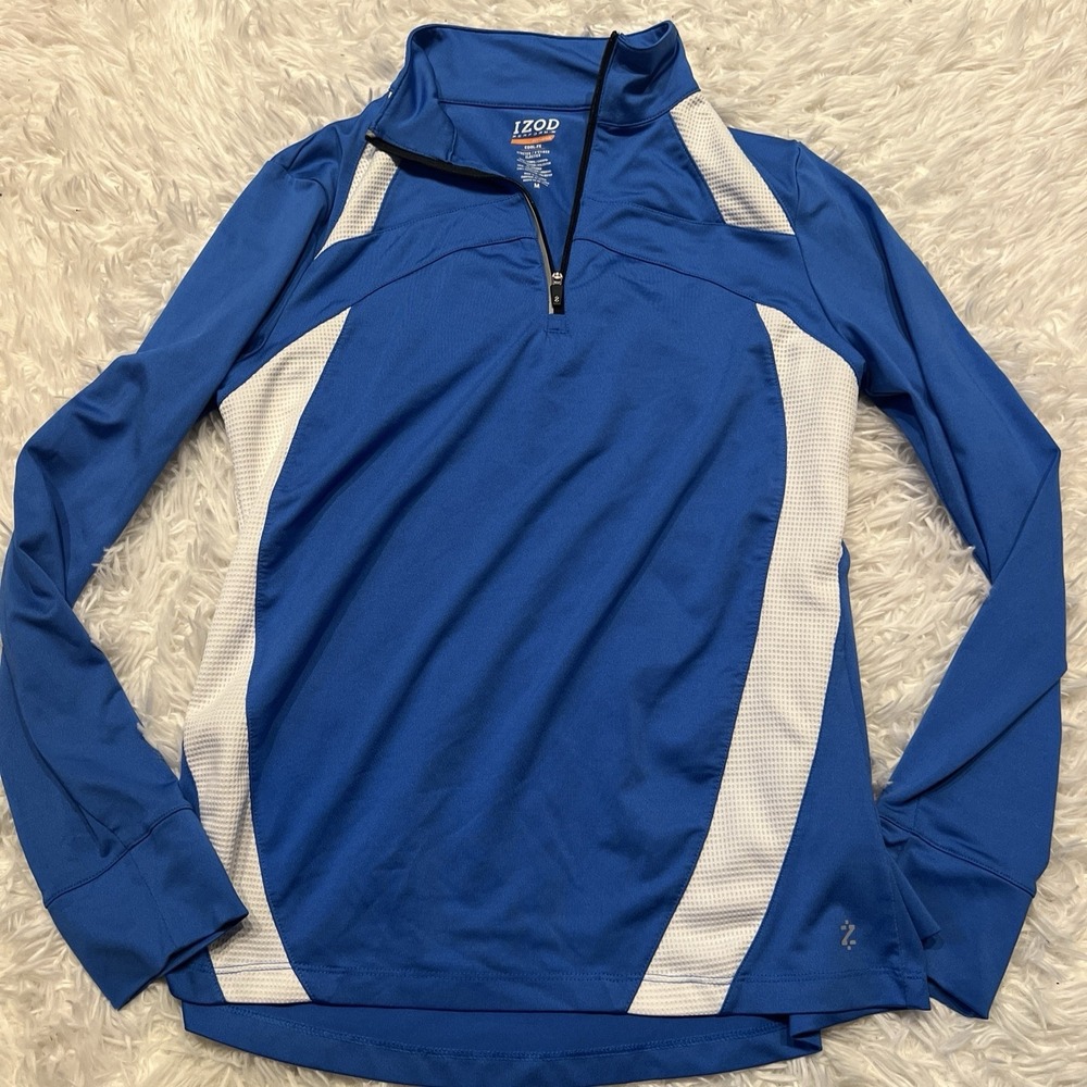 IZOD PerformX Cool FX Women's Medium Blue 1/4 Zip Athletic Pullover